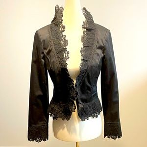 White House Black Market lace detail blazer
